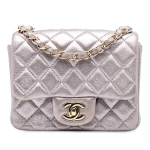 Pre-Loved Chanel Mini Square Classic Iridescent Calfskin Single Flap